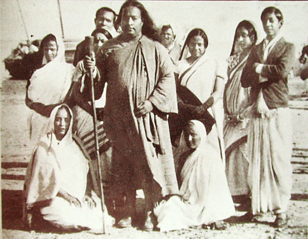 Yogananda in India, 1935. “If you knew my consciousness!” he told Swami Kriyananda. It embraced galaxies and the tiniest grain of sand. Click to enlarge.