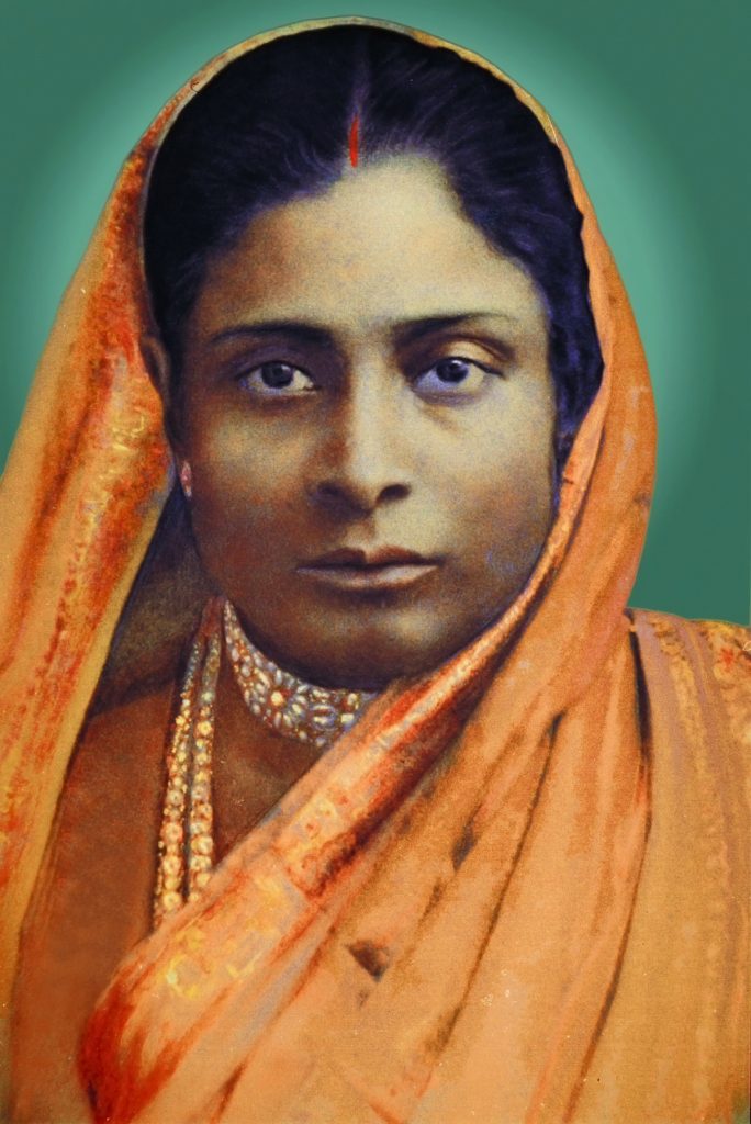 Photo of Yogananda’s mother (colorized); click to enlarge